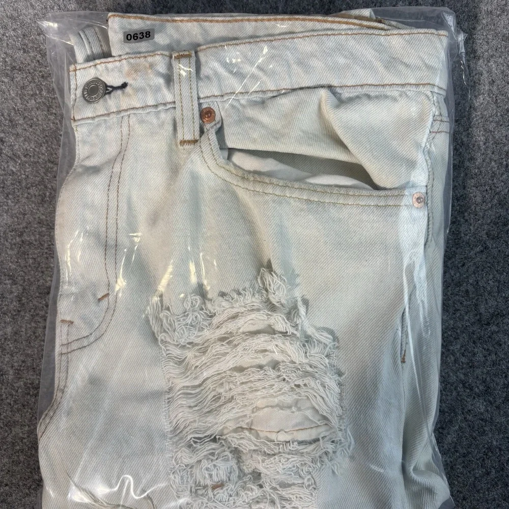 Levi's 511 Jeans Mens 36x30 Light Wash Distressed Streetwear Slim Fit Blue Denim